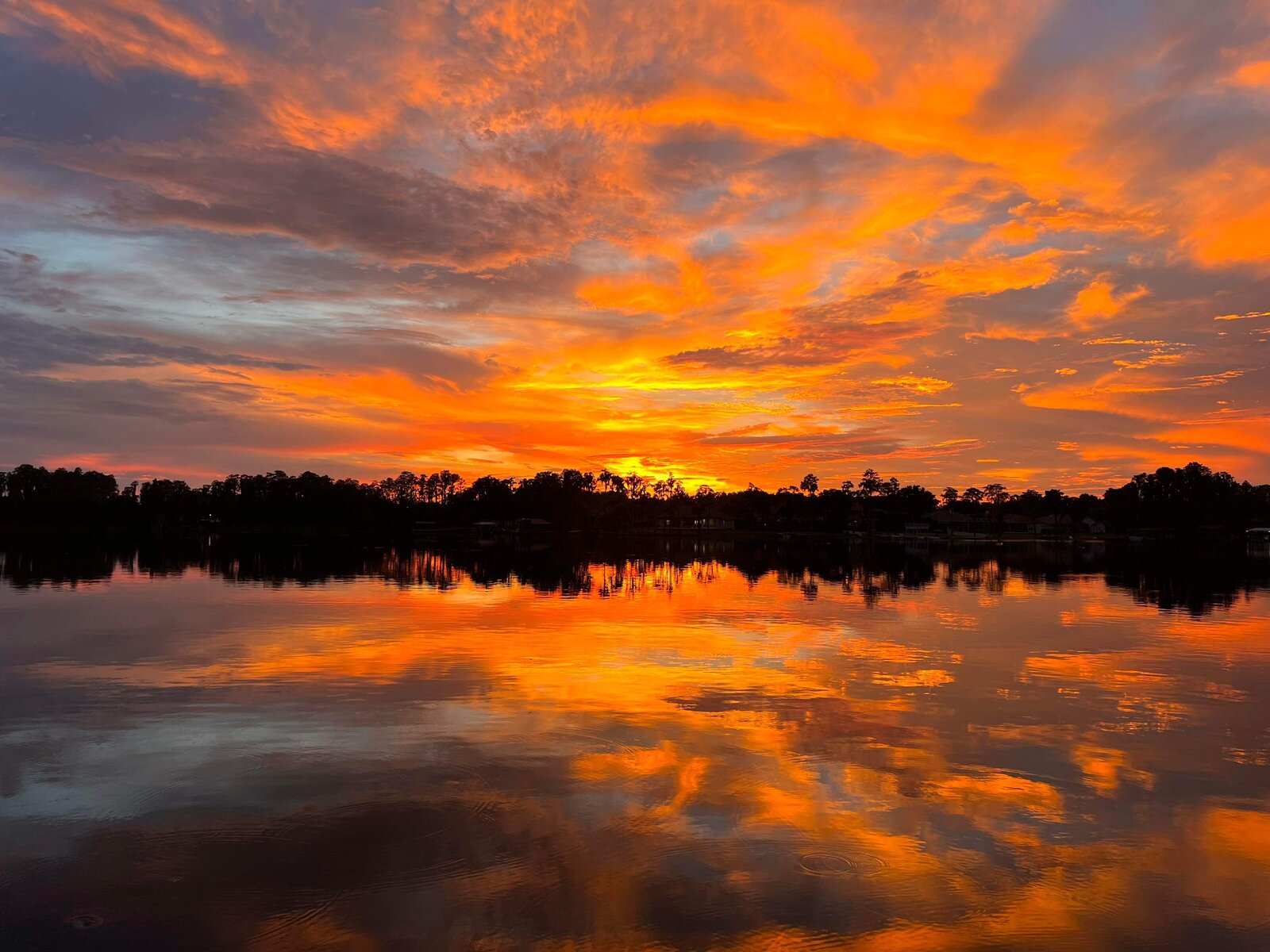 Sunset reflecting over a Tampa-area lake